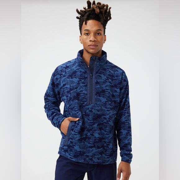 Outdoor Voices Primofleece 1/2 Zip Pullover Fleece Jacket Blue Cloud Camo XS - Picture 1 of 11